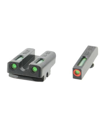 TruGlo TG13WA3PC TFX ProBlack | Green Tritium &amp; Fiber Optic Orange Outline Front Sight Green Tritium &amp; Fiber Optic Rear Sight