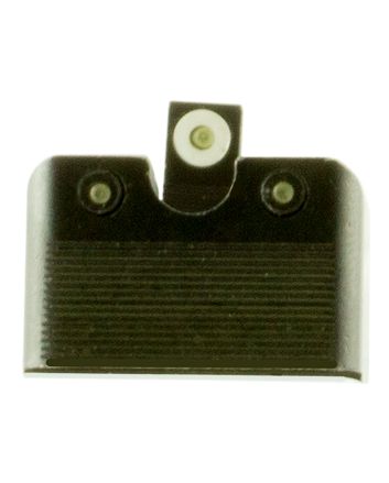 TruGlo TG231G2MW Tritium ProHigh, White Outline Tritium Front/ Green Tritium Rear/Black Nitride Fortress Frame, Compatible w/Glock MOS, Front Post/Rear Dovetail Mount