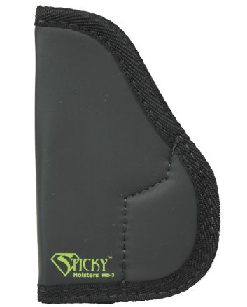 Sticky Holsters MD3 MD-3Black/Green Latex Free Rubber Fits Walther PPK Ambidextrous