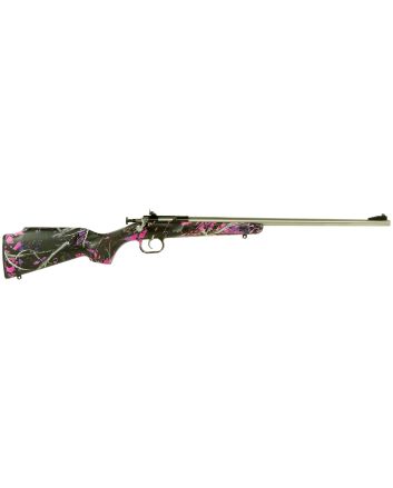 Crickett KSA2167 Youth22 LR 1rd 16.12" Stainless Steel Barrel, Fixed Front/Adjustable Rear Peep Sights, Hydro Dipped Muddy Girl Synthetic Stock w/11.5" LOP, Rebounding Firing Pin Safety