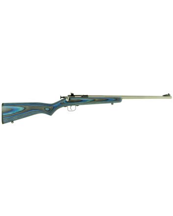 Crickett KSA2223 Youth22 LR 1rd 16.12" Stainless Steel Barrel, Fixed Front/Adjustable Rear Peep Sights, Blue Laminate Stock w/11.5" LOP, Rebounding Firing Pin Safety