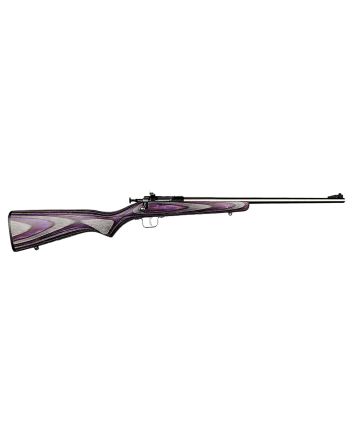 Crickett KSA2228 Youth22 LR 1rd 16.12" Stainless Steel Barrel, Fixed Front/Adjustable Rear Peep Sights, Purple Laminate Stock w/11.5" LOP, Rebounding Firing Pin Safety