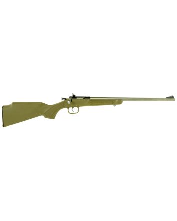 Crickett KSA2243 My First RifleYouth 22 LR 1rd 16.13" Stainless Steel Barrel, Blued Drilled &amp; Tapped Receiver, Desert Tan w/Webbing Fixed Synthetic Stock, Right Hand