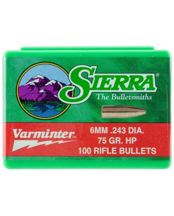 Sierra 1510 Varminter6mm 75gr Hollow Point 100/Box