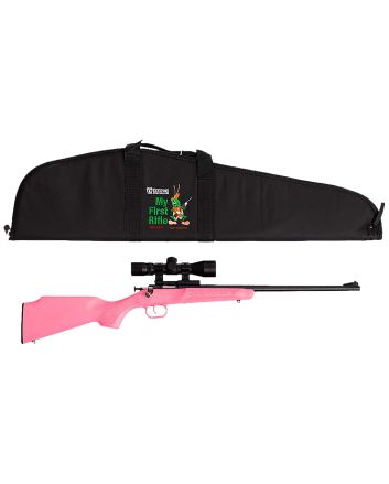 Crickett KSA2220BSC Youth Package Youth 22 LR 1rd 16.12" Blued Single Shot Barrel, Blued Stainless Steel Receiver, Pink Fixed Synthetic Stock, Right Hand