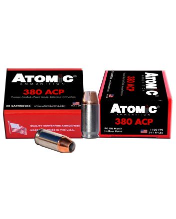 Atomic Ammunition 00453 Pistol Precision Craft 380ACP 90gr Hollow Point 20 Per Box/10 Case