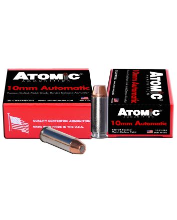 Atomic Ammunition 00457 Pistol Precision Craft 10mmAuto 180gr Bonded Match Hollow Point 20 Per Box/10 Case