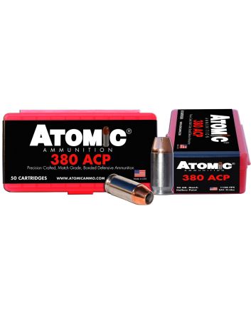 Atomic Ammunition 00414 Pistol Precision Craft 380ACP 90gr Hollow Point 50 Per Box/10 Case