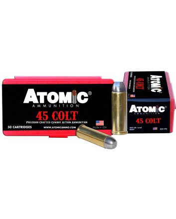 Atomic Ammunition 00434 Cowboy Action Precision Craft 45Colt 200gr Lead Round Nose Flat Point 50 Per Box/10 Case
