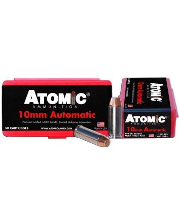 Atomic Ammunition 00432 Pistol Precision Craft 10mmAuto 180gr Bonded Match Hollow Point 50 Per Box/10 Case