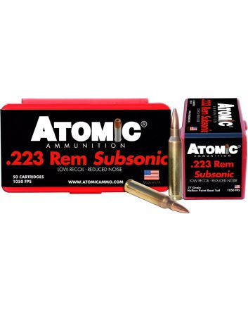 Atomic Ammunition 00429 Rifle Subsonic 223 Rem 77 gr Hollow Point Boat Tail 50 Per Box/ 10 Case