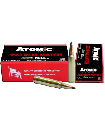 Atomic Ammunition 00459 Rifle Match 223Rem 77gr Tipped MatchKing 20 Per Box/10 Case