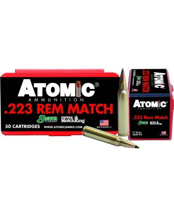 Atomic Ammunition 00452 Rifle Match 223Rem 77gr Tipped MatchKing 50 Per Box/10 Case
