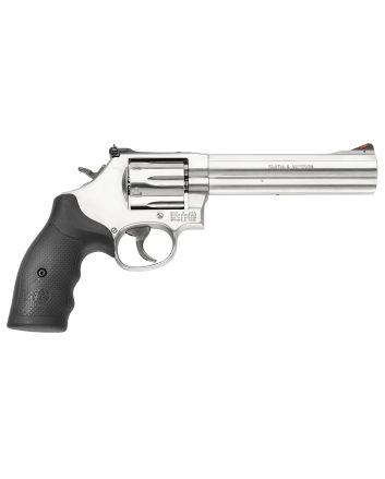 Smith &amp; Wesson 164224 Model 686357 Mag or 38 S&amp;W Spl +P Stainless Steel 6" Barrel &amp; 6rd Cylinder, Satin Stainless Steel L-Frame,Red Ramp Front/Adjustable White Outline Rear Sights Internal Lock