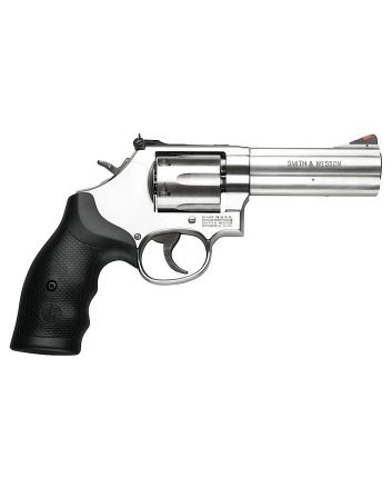 Smith &amp; Wesson 164222 Model 686357 Mag or 38 S&amp;W Spl +P Stainless Steel 4.12" Barrel, 6 Shot, Satin Stainless Steel L-Frame, Red Ramp Front/White Outline Rear Sights Internal Lock