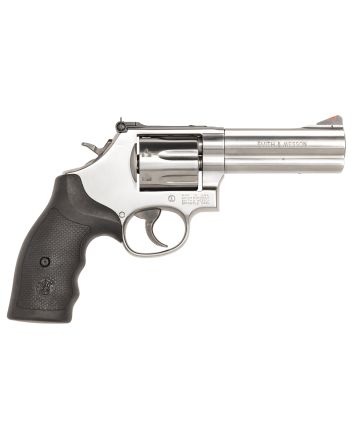 Smith &amp; Wesson 164194 Model 686 Plus 357 Mag or 38 S&amp;W Spl +P Stainless Steel 4.12" Barrel, 7 Shot, Satin Stainless Steel L-Frame, Red Ramp Front/White Outline Rear Sights, Internal Lock