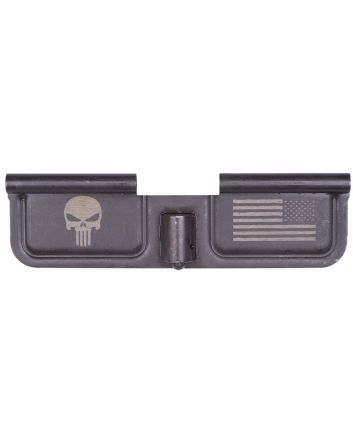Spikes SED7005 Ejection Port Door Punisher and Flag AR-15 Black Phosphate Steel