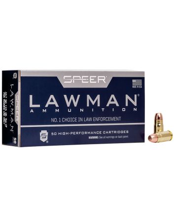 Speer 54232 Lawman Training Clean-Fire 357Sig 125gr Total Metal Jacket Flat Nose 50 Per Box/20 Case
