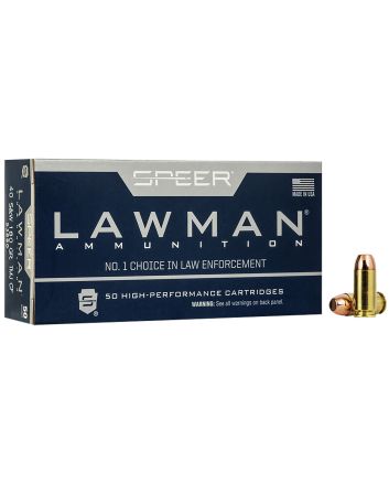 Speer 53880 Lawman Training Clean-Fire 40S&amp;W 180gr Total Metal Jacket Round Nose 50 Per Box/20 Case