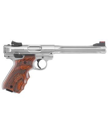 Ruger 40160 Mark IV Hunter 22 LR 10+1 6.88" Satin Stainless Fluted Bull Barrel, Satin Stainless Steel Frame, Drilled &amp; Tapped Receiver, Target Laminate w/Finger Groove Grip, Right Hand