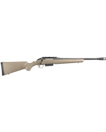 Ruger 16950 American RanchFull Size 450 Bushmaster 3+1 16.12" Matte Black Threaded Barrel, Matte Black Picatinny Rail Steel Receiver, Flat Dark Earth Fixed Synthetic Stock, Right Hand