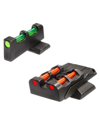 HiViz SWMPE21 Adjustable Sight Set S&amp;W M&amp;P Green Fiber Optic Front Sight-Orange Fiber Optic Rear Sight
