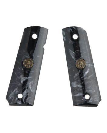 Pachmayr 62000 Custom Grip Black Simulated Pearl Panels for 1911 with Ambidextrous Safety