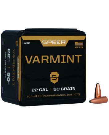 Speer 1029 Varmint22Cal 50gr Jacketed Soft Point 100 Per Box/5 Case