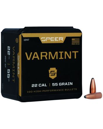 Speer 1047 Varmint22Cal 55gr Jacketed Soft Point 100 Per Box/5 Case