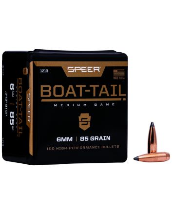 Speer 1213 Boat-Tail6mm 85gr Jacketed Soft Point Boat Tail 100 Per Box/5 Case