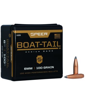 Speer 1220 Boat-Tail6mm 100gr Jacketed Soft Point Boat Tail 100 Per Box/5 Case