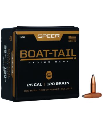 Speer 1410 Boat-Tail25Cal 120gr Jacketed Soft Point Boat Tail 100 Per Box/5 Case