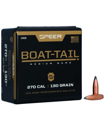 Speer 1458 Boat-Tail270Cal 130gr Spitzer Boat Tail Soft Point 100 Per Box/5 Case
