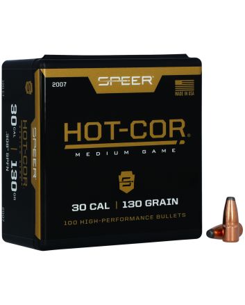 Speer 2007 Hot-Cor30Cal 130gr Soft Point Flat Nose 100 Per Box/5 Case