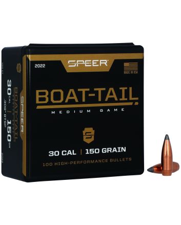 Speer 2022 Boat-Tail30Cal 150gr Jacketed Soft Point Boat Tail 100 Per Box/5 Case