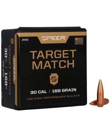 Speer 2040 Rifle Plinking Target Match .308 168 gr Open Tip Match Boat Tail 100 Per Box/ 5 Case