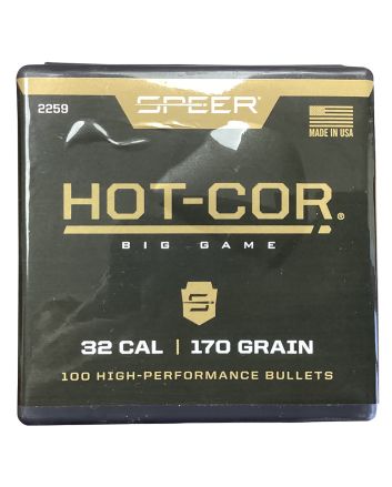 Speer 2259 Hot-Cor32Cal 170gr Soft Point Flat Nose 100 Per Box/5 Case