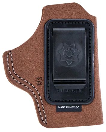 Bianchi 10376 6CIWB Tan Leather Belt Clip Fits 2-3" Barrels Ruger/Colt/S&amp;W K Frame Right Hand