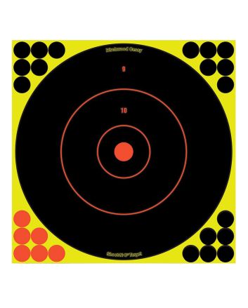 Birchwood Casey 34022 Shoot-N-C Reactive Target Self-Adhesive Paper Black/Yellow/Red 12" Bullseye 12 Pack