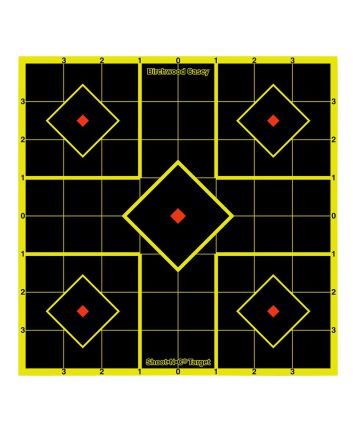 Birchwood Casey 34112 Shoot-N-C Reactive Target Self-Adhesive Paper Multi Color 8" 5-Diamond 15 Pack