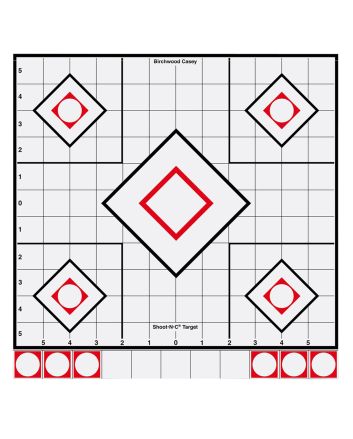 Birchwood Casey 34219 Shoot-N-C Reactive Target Self-Adhesive Paper White/Red 12" 5-Diamond 5 Pack
