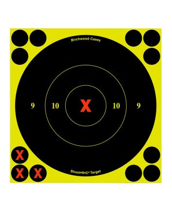 Birchwood Casey 34560 Shoot-N-C Reactive Target Self-Adhesive Paper Black/Yellow 6" X-Bullseye 60 Pack