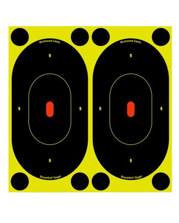 Birchwood Casey 34750 Shoot-N-C Reactive Target Self-Adhesive Paper Black/Yellow 7" Oval Silhouette 60 Pack