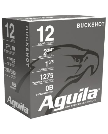 Aguila 1C1200BA Buckshot High Velocity 12Gauge 2.75" 1 3/8oz 0Buck Shot 25 Per Box/10 Case