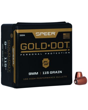 Speer 3994 Gold Dot Personal Protection 9mm 115gr Hollow Point 100 Per Box/5 Case