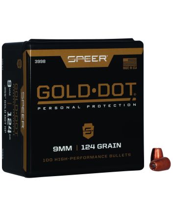 Speer 3998 Gold Dot Personal Protection 9mm 124gr Hollow Point 100 Per Box/5 Case