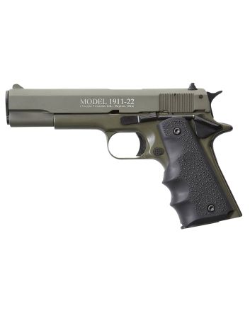 Chiappa Firearms 401121 1911-2222 LR 10+1 5" OD Green Serrated Steel Slide &amp; Beavertail Frame, Black Hogue Rubber w/Finger Grooves Grip