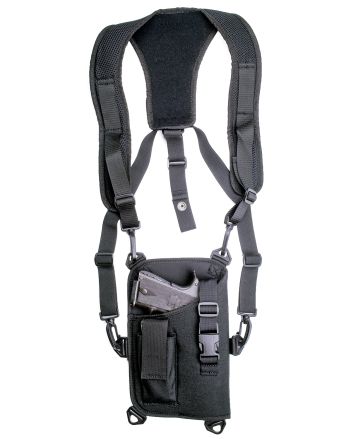 GrovTec US Inc GTHL14905R Trail PackShoulder Black 1000D Nylon Harness Fits Large Semi-Auto Fits 4.50-5" Barrel Right Hand