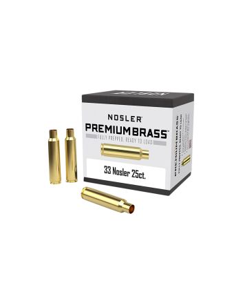 Nosler 10222 Premium Brass Unprimed Cases 33Nosler Rifle Brass 25/Box