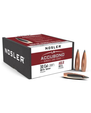 Nosler 58455 AccuBond Long Range 30Cal 168gr Spitzer Point Boat Tail 100/Box